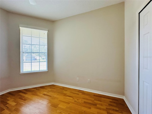 empty room featuring wood-type flooring