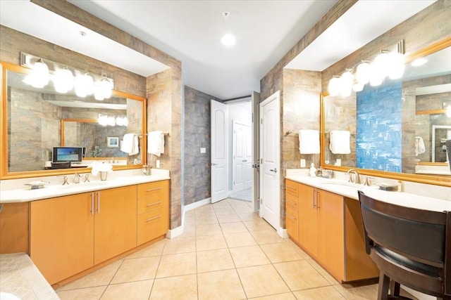 bathroom featuring tile patterned floors and vanity