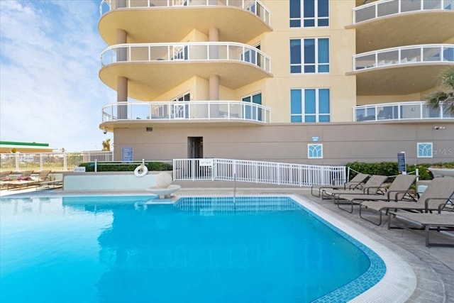 view of pool with a patio