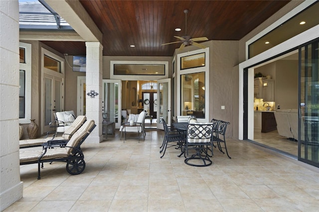 view of patio / terrace with ceiling fan