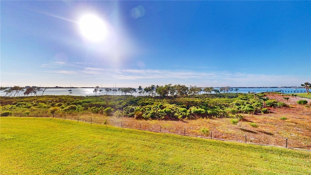 view of yard featuring a water view