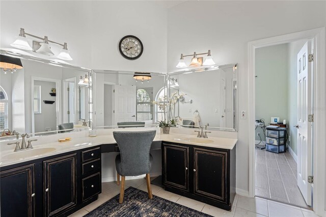 bathroom featuring vanity and tile patterned floors