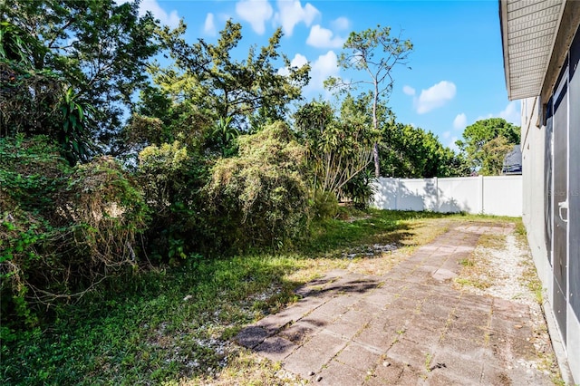 view of yard with a patio area