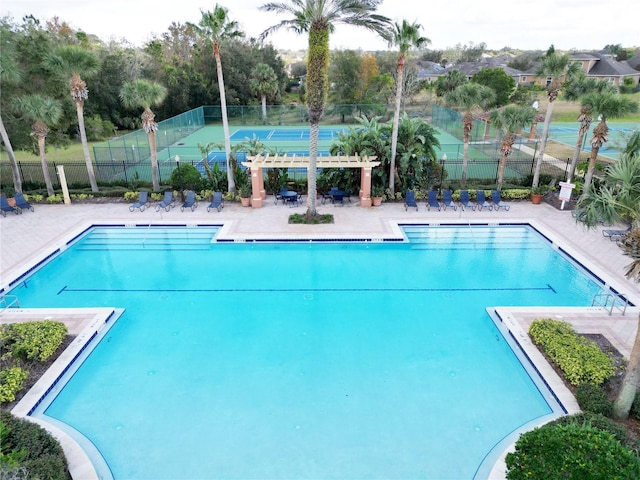 view of pool with a pergola