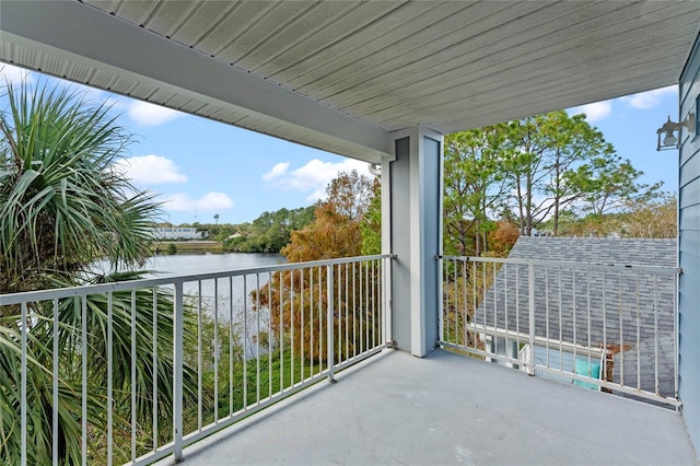 balcony with a water view