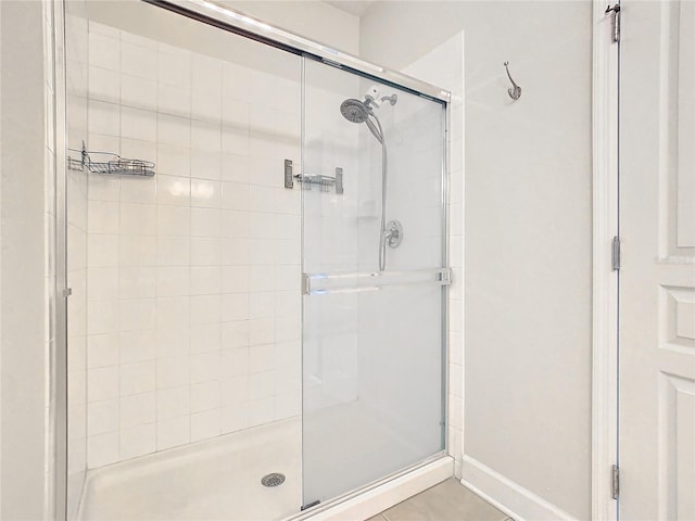 bathroom with an enclosed shower