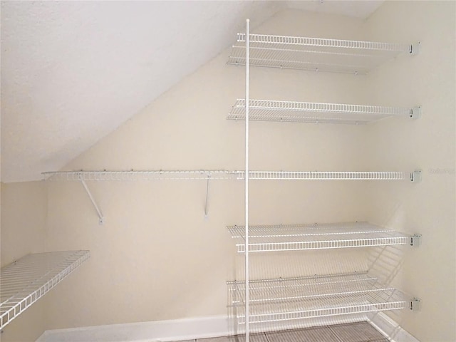 spacious closet featuring vaulted ceiling