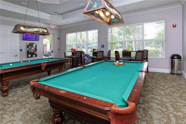 1300 Gilford Point Ln Unit 1300, Davenport, FL 33896 - rec room featuring pool table, carpet, and crown molding