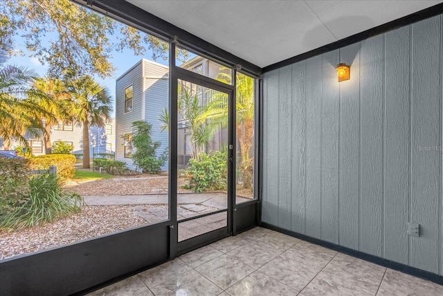 view of unfurnished sunroom