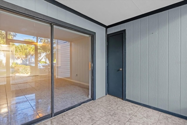 interior space featuring light tile patterned floors