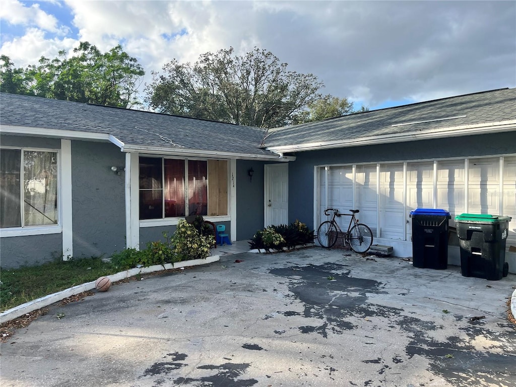 property entrance featuring a garage