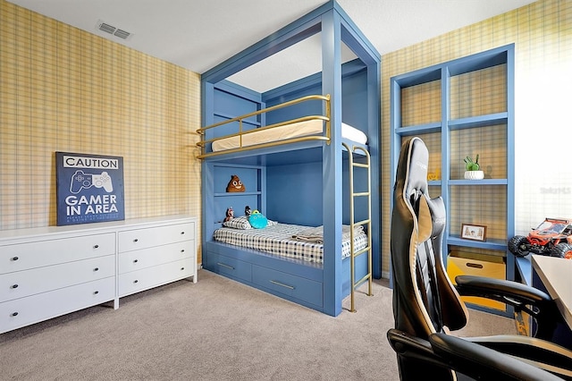 3359 Hanging Tide St, Winter Garden, FL 34787 - carpeted bedroom with wallpapered walls and a desk