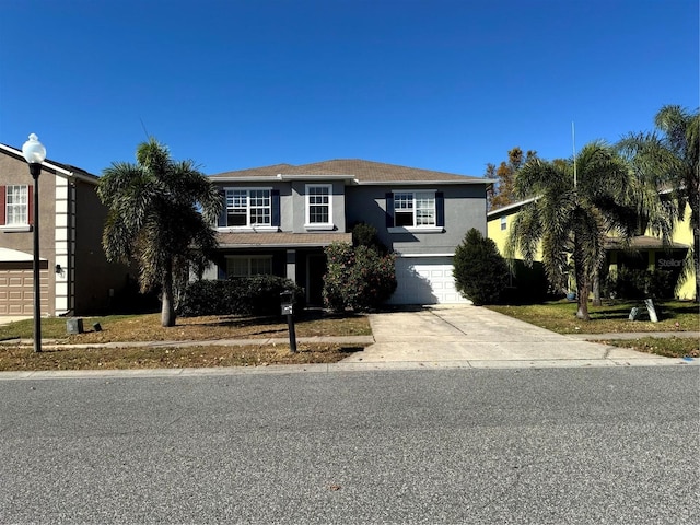 view of front of house with a garage