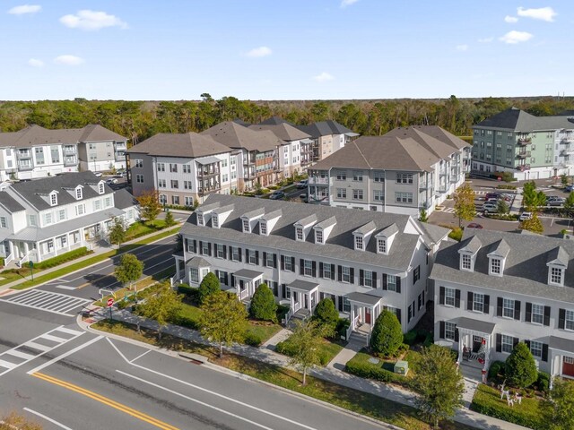 aerial view with a residential view