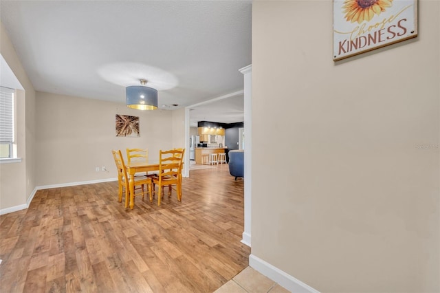 dining area featuring light hardwood / wood-style flooring