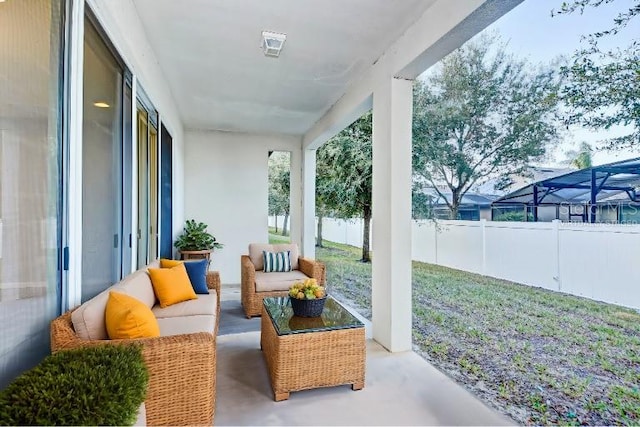 view of patio with an outdoor hangout area