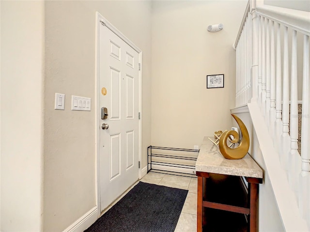 interior space with light tile patterned flooring