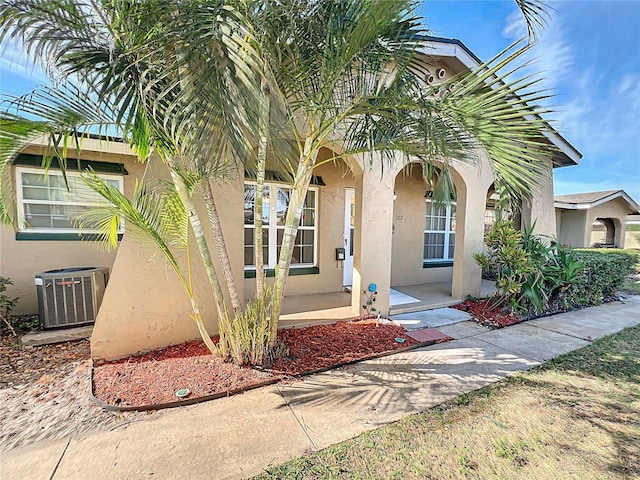 view of front of home with central AC