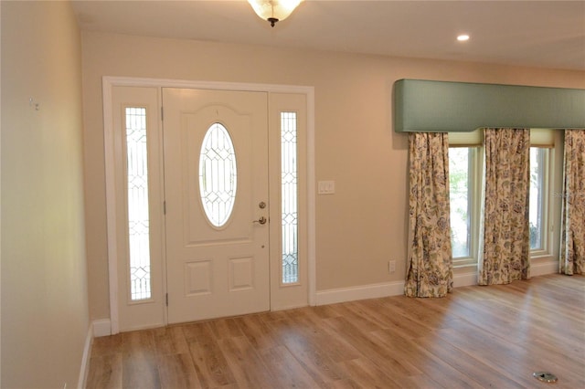 foyer featuring light wood-type flooring