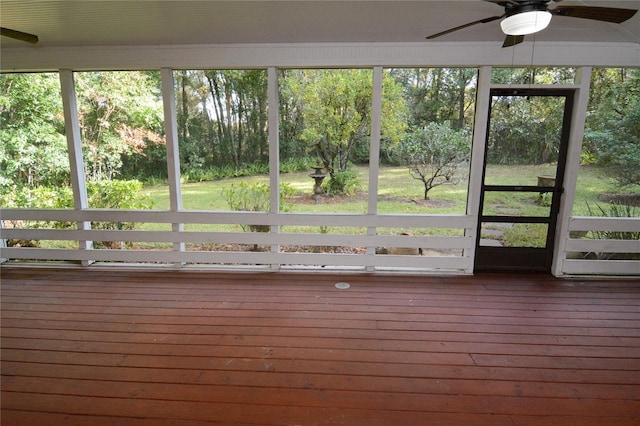 unfurnished sunroom with a healthy amount of sunlight