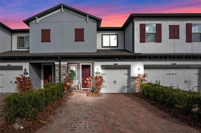 view of front of house with a garage