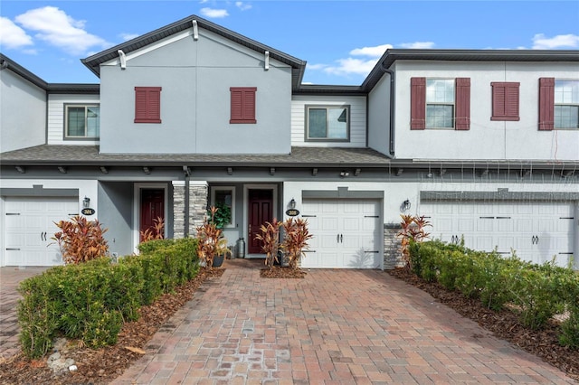 view of property featuring a garage