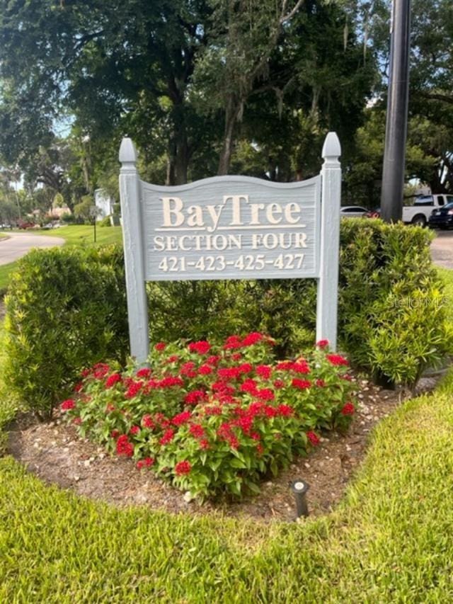 view of community sign