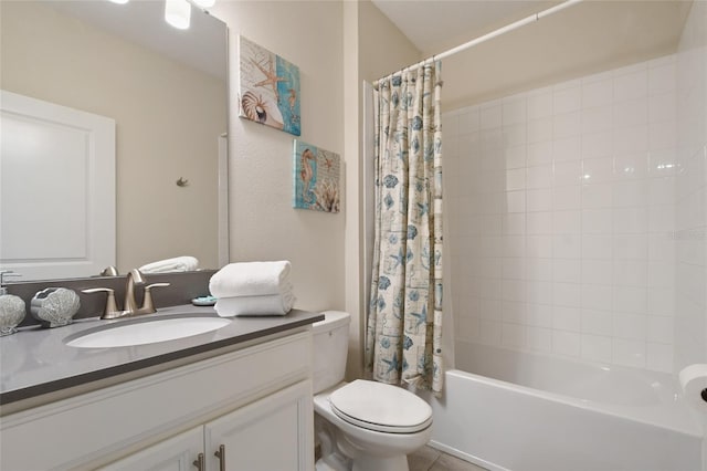 8942 Cabot Cliffs Dr, Davenport, FL 33896 - bathroom featuring vanity, shower / tub combo, and tile patterned flooring