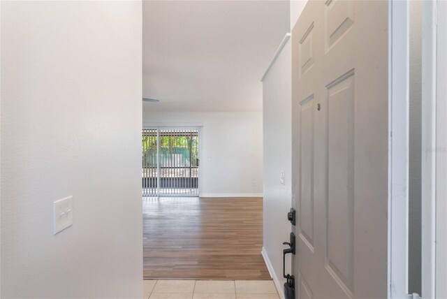 hall featuring light hardwood / wood-style flooring