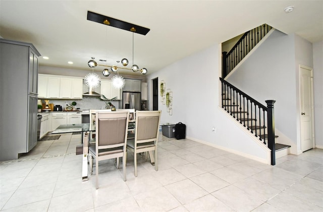 view of tiled dining area