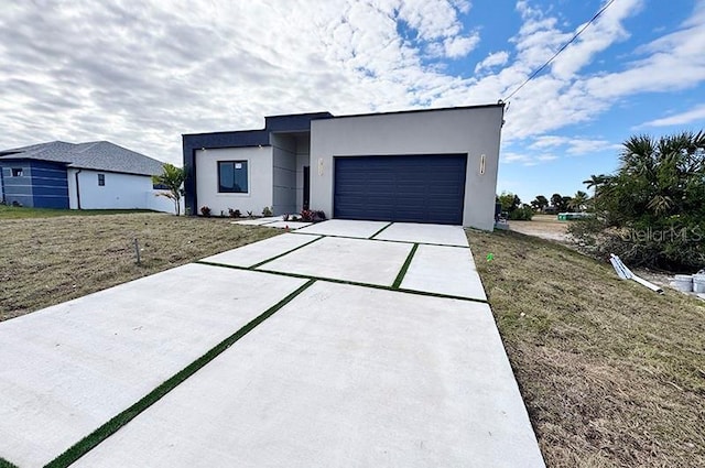 modern home featuring a garage