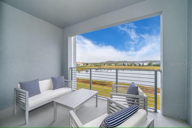 balcony with a water view