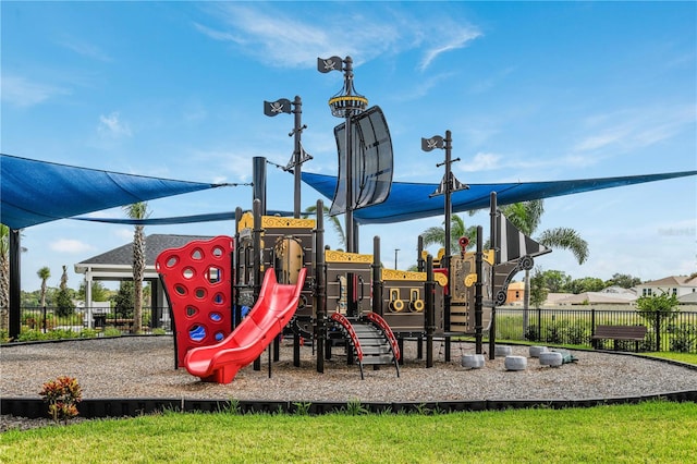 view of jungle gym