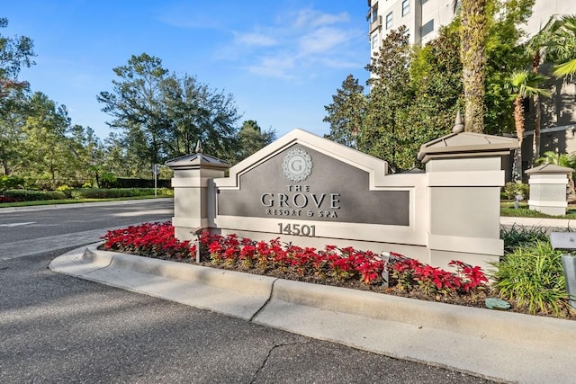 view of community sign