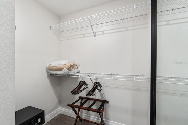 spacious closet featuring hardwood / wood-style flooring