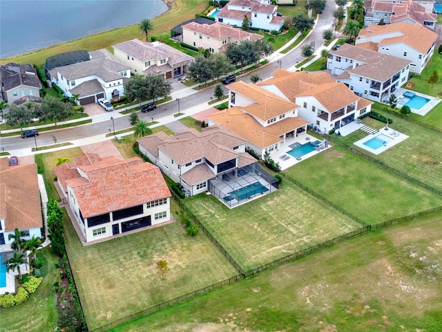 drone / aerial view featuring a residential view