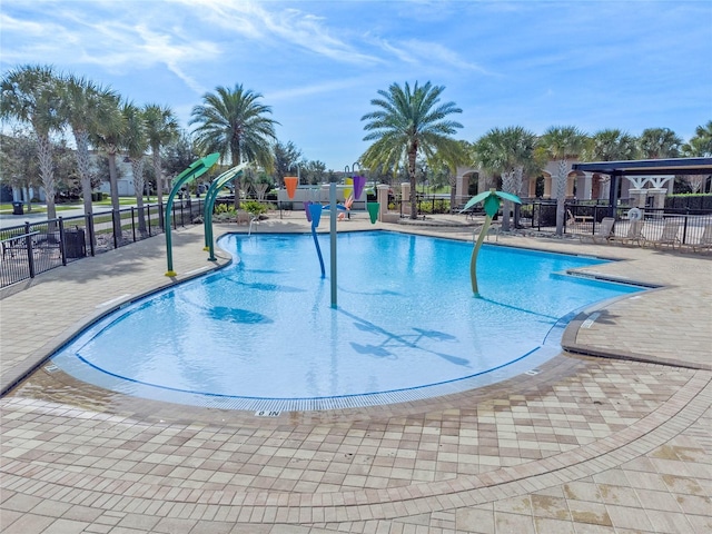 view of pool with fence