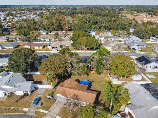 aerial view with a residential view