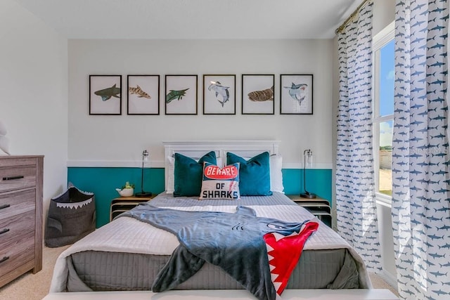 bedroom featuring carpet flooring