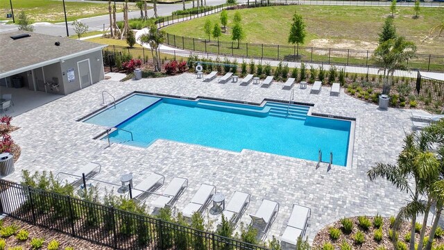 view of pool featuring a patio area