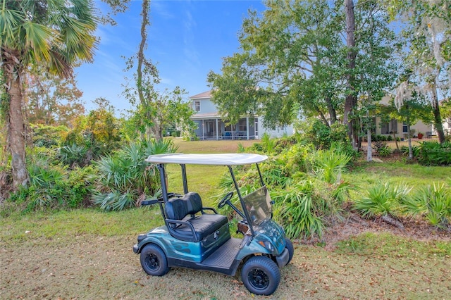 view of yard with a sunroom