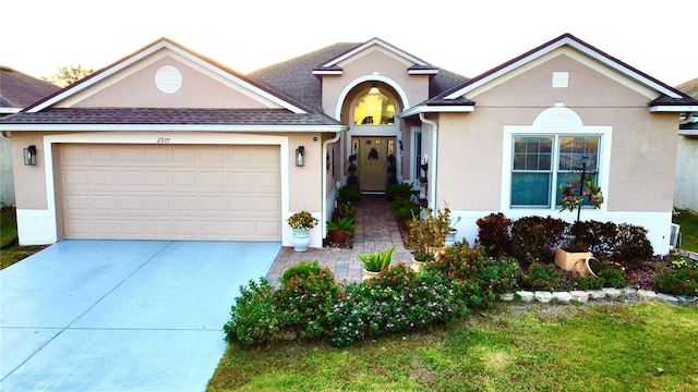 front facade featuring a garage