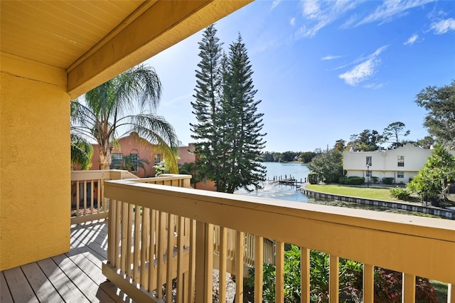 balcony with a water view