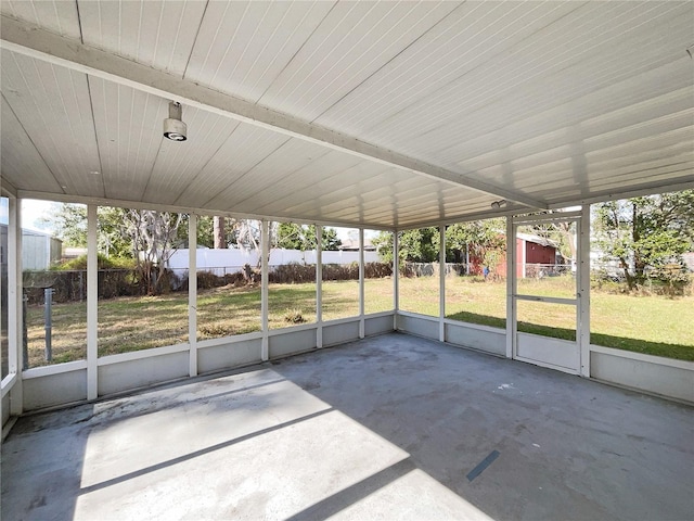 view of unfurnished sunroom