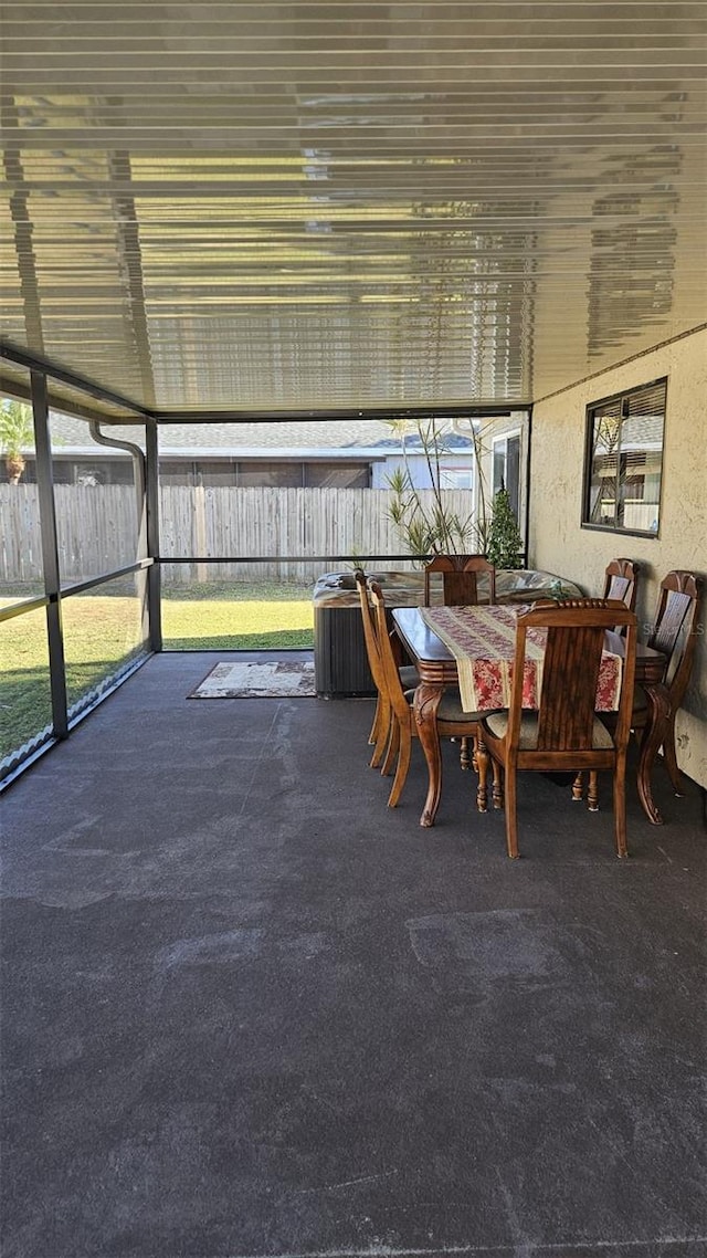 view of unfurnished sunroom