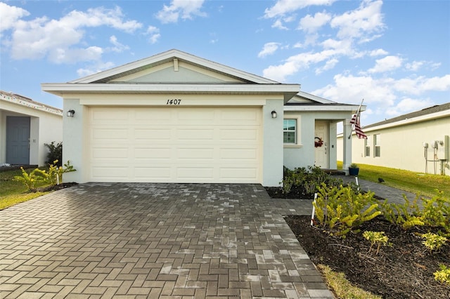 view of front of house featuring a garage