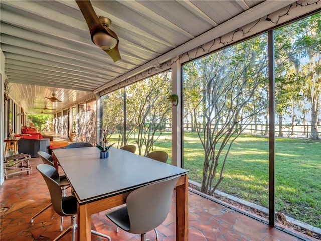 unfurnished sunroom with a wealth of natural light