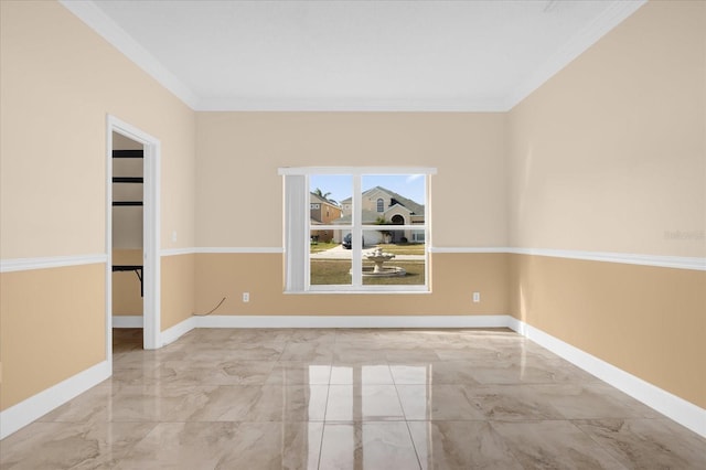 empty room with ornamental molding