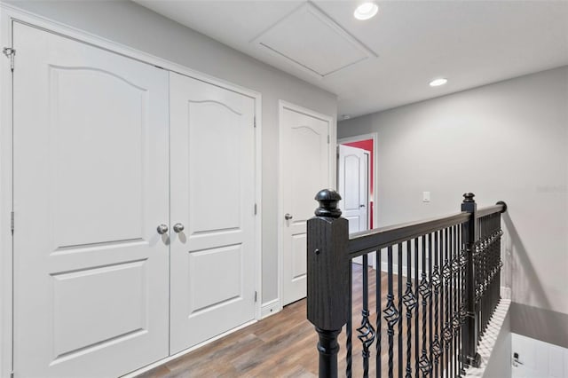 hallway featuring wood-type flooring