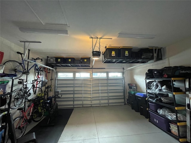 garage featuring a garage door opener